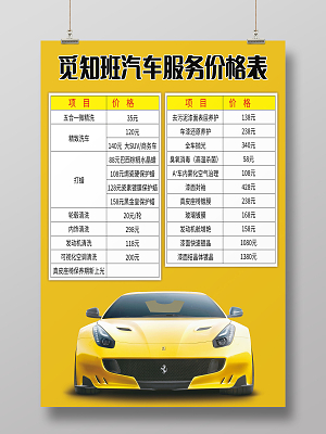 汽車(chē)美容服務(wù)價(jià)目表 模板、設(shè)計(jì)與服務(wù)項(xiàng)目全解析